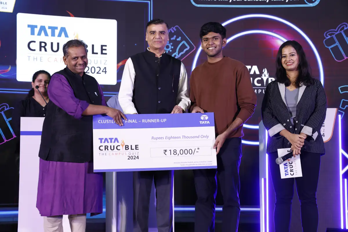 Sanjeev VA triumphs at the Tata Crucible Campus Quiz 2024—Uttar Pradesh Cluster Finals Sanjeev VA triumphs at the Tata Crucible Campus Quiz 2024—Uttar Pradesh Cluster Finals