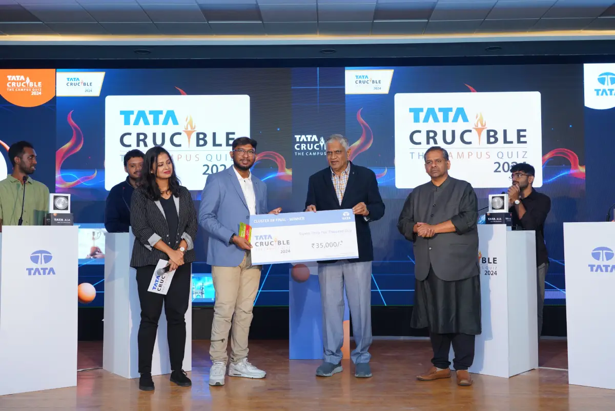 Abhik Biswas triumphs at the Tata Crucible Campus Quiz 2024—Chhattisgarh Cluster Finals. Abhik Biswas triumphs at the Tata Crucible Campus Quiz 2024—Chhattisgarh Cluster Finals.