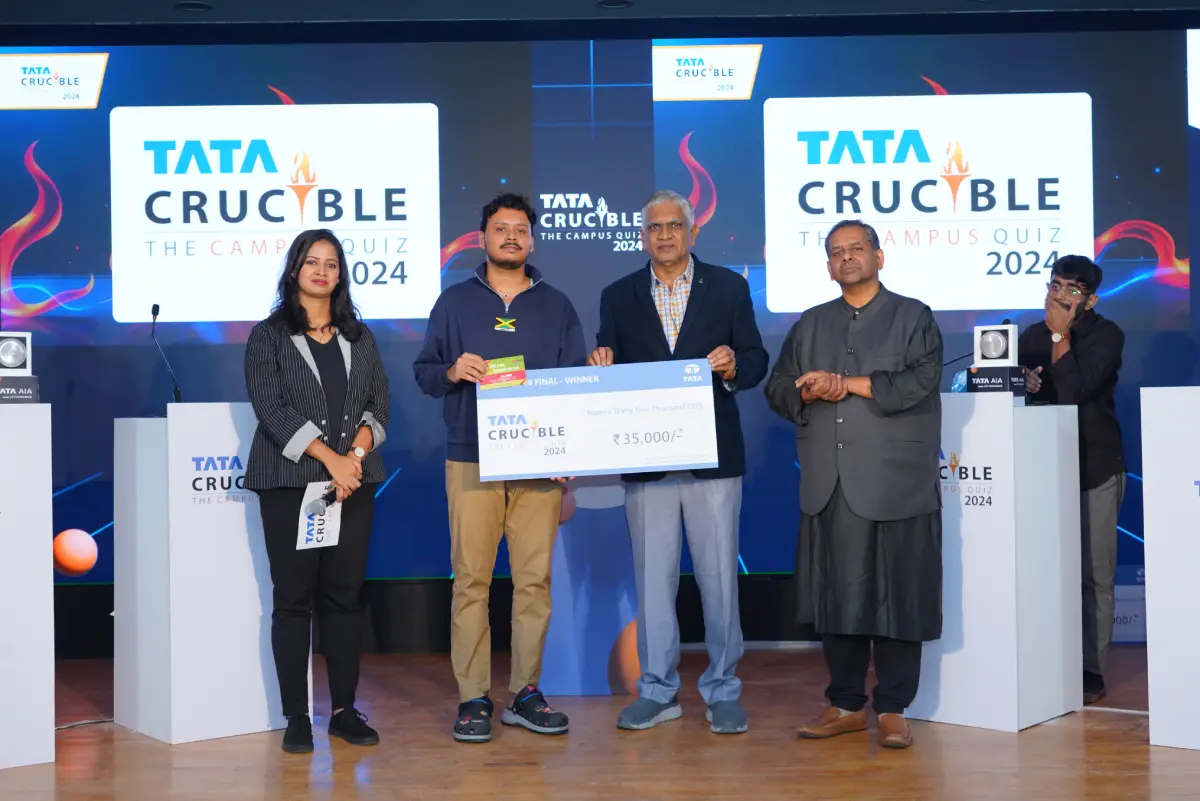 Akshay Valle triumphs at the Tata Crucible Campus Quiz 2024—Andhra Pradesh Cluster Finals Akshay Valle triumphs at the Tata Crucible Campus Quiz 2024—Andhra Pradesh Cluster Finals