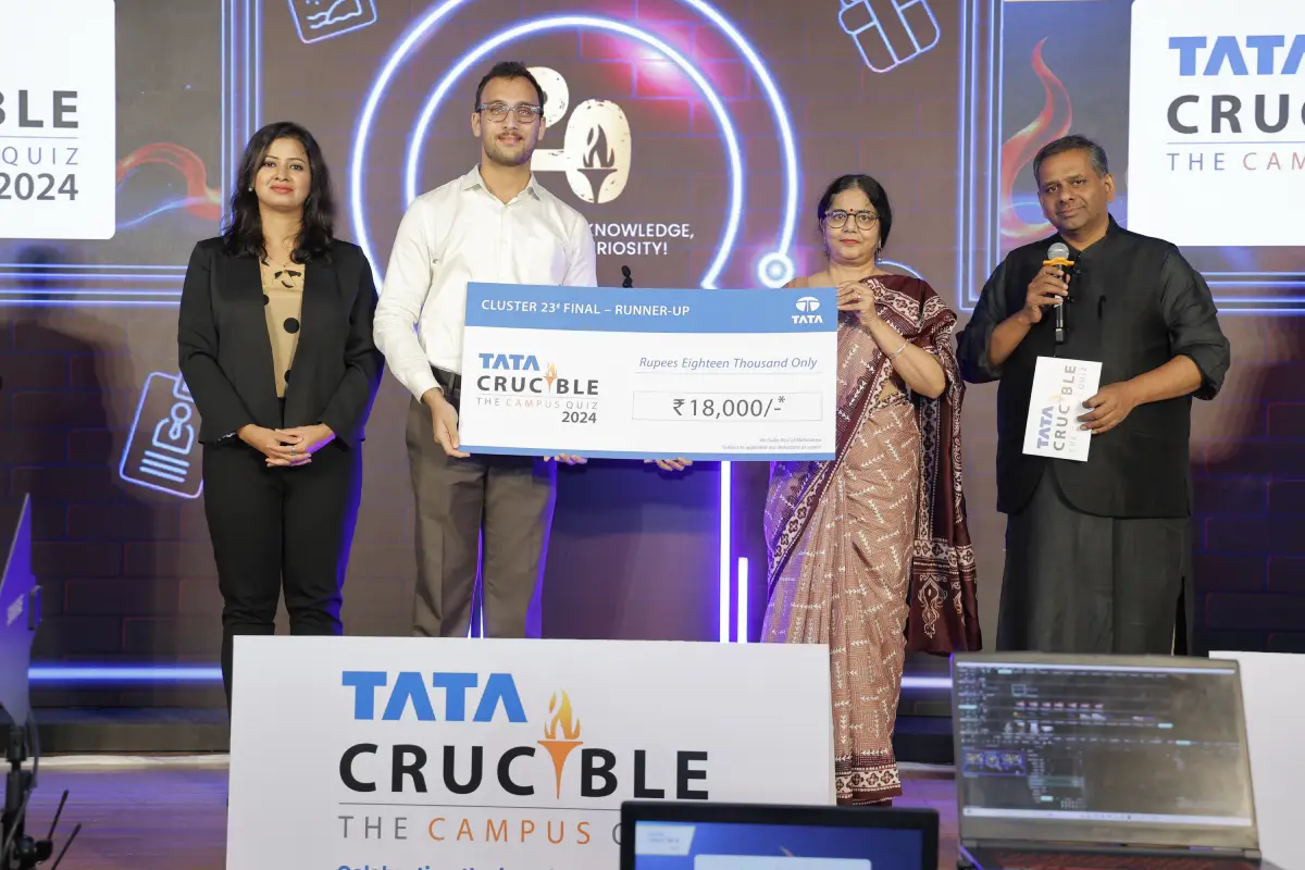 Omkar Nalawade triumphs at the Tata Crucible Campus Quiz 2024—Goa Cluster Finals Omkar Nalawade triumphs at the Tata Crucible Campus Quiz 2024—Goa Cluster Finals