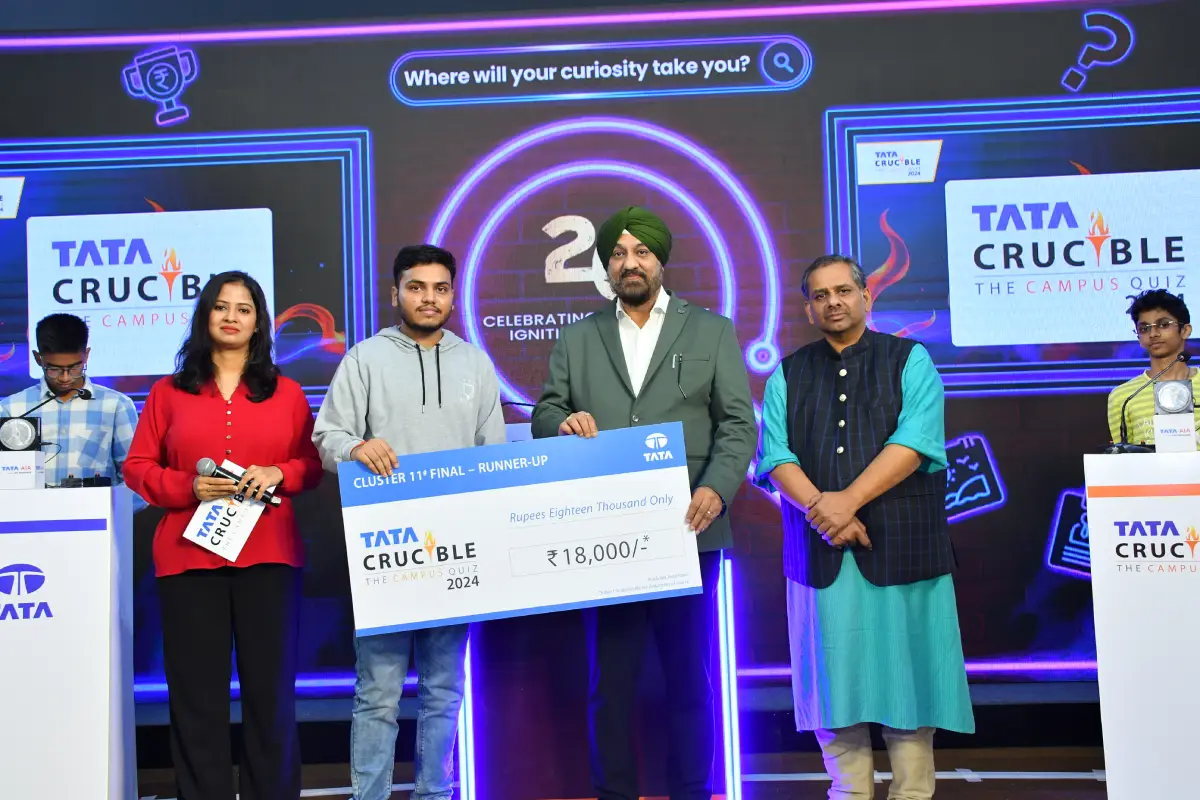 Tarun Anand triumphs at the Tata Crucible Campus Quiz 2024—Jharkhand Cluster Finals Tarun Anand triumphs at the Tata Crucible Campus Quiz 2024—Jharkhand Cluster Finals
