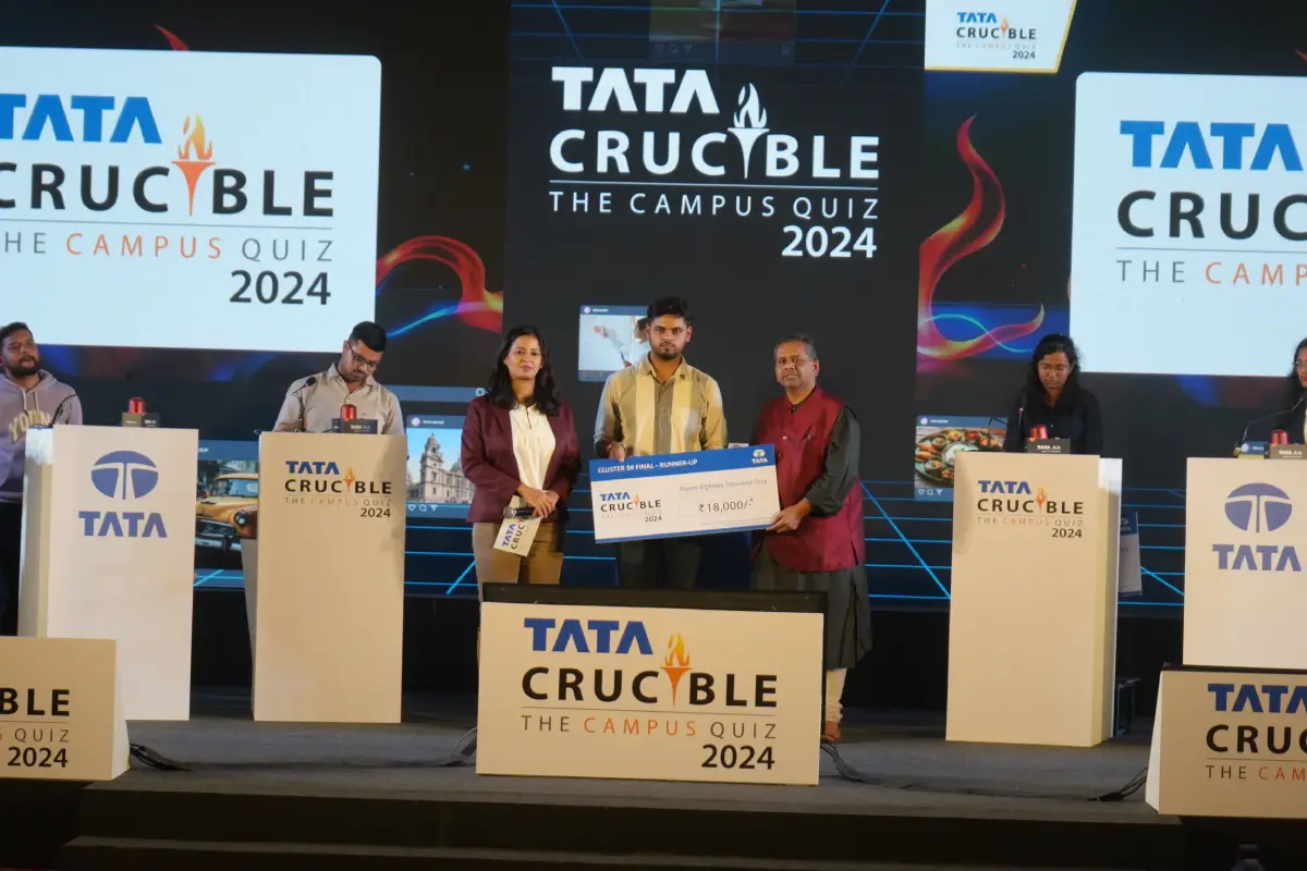 Mahak Mehta triumphs at the Tata Crucible Campus Quiz 2024—North East 1 Cluster Finals Mahak Mehta triumphs at the Tata Crucible Campus Quiz 2024—North East 1 Cluster Finals