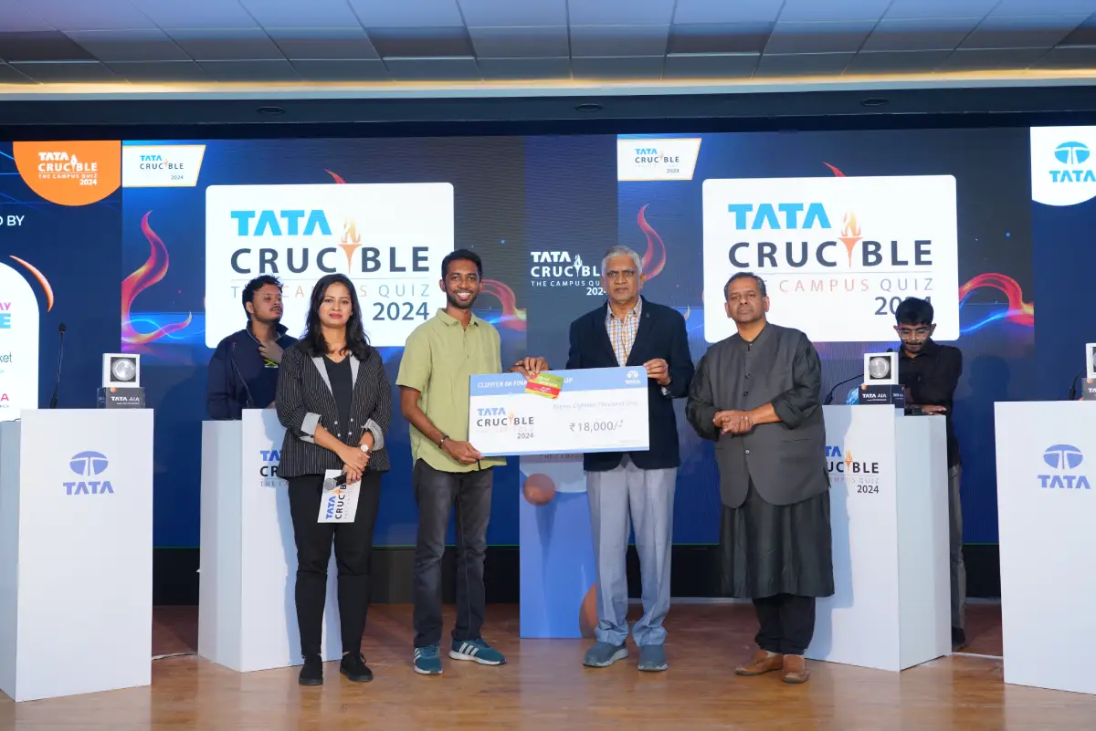 Abhik Biswas triumphs at the Tata Crucible Campus Quiz 2024—Chhattisgarh Cluster Finals. Abhik Biswas triumphs at the Tata Crucible Campus Quiz 2024—Chhattisgarh Cluster Finals.