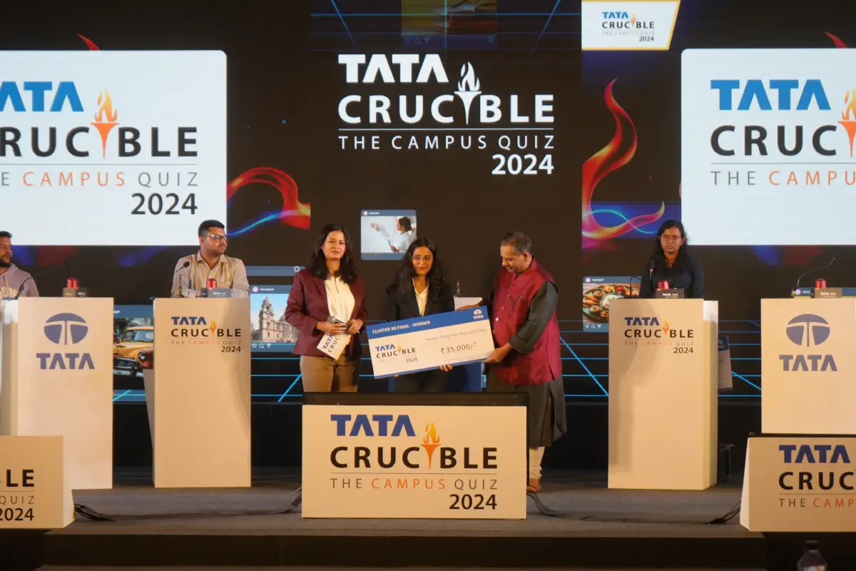 Mahak Mehta triumphs at the Tata Crucible Campus Quiz 2024—North East 1 Cluster Finals Mahak Mehta triumphs at the Tata Crucible Campus Quiz 2024—North East 1 Cluster Finals