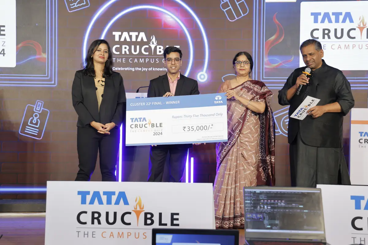 Mehar Deora triumphs at the Tata Crucible Campus Quiz 2024—Mumbai Cluster Finals Mehar Deora triumphs at the Tata Crucible Campus Quiz 2024—Mumbai Cluster Finals