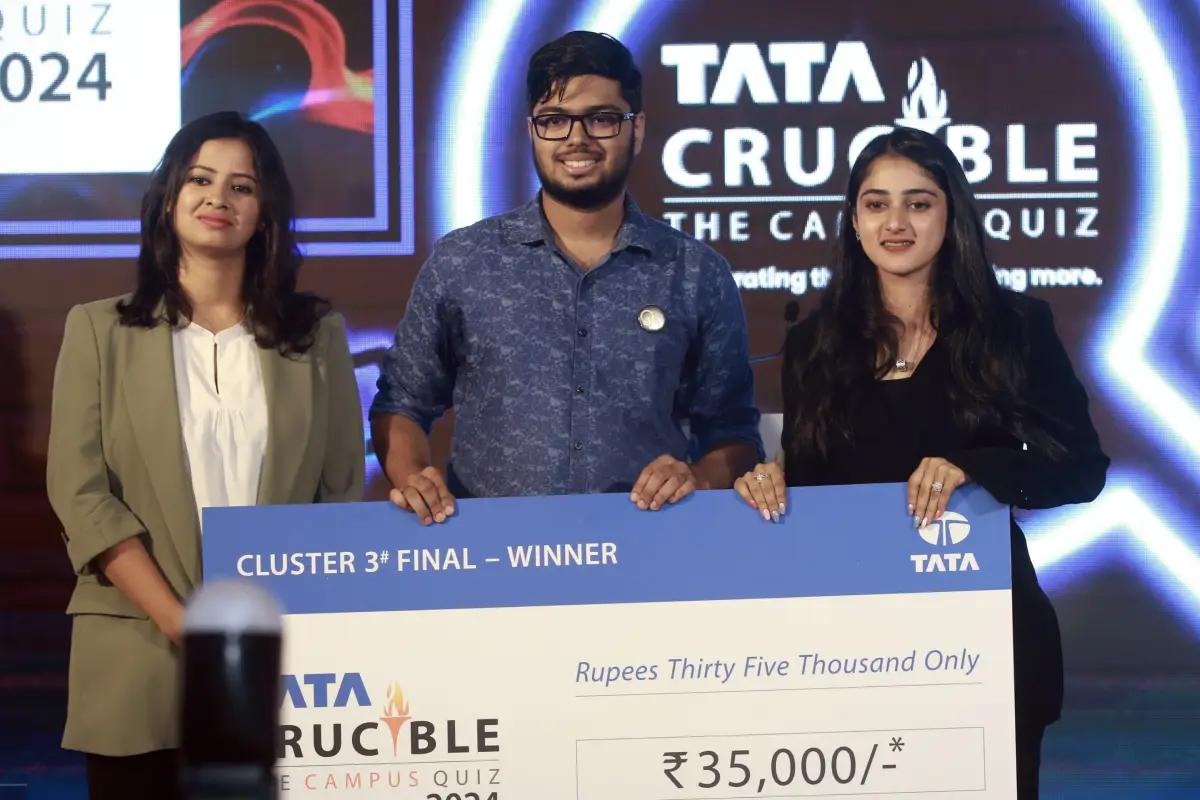 Nidaan Basheer triumphs at the Tata Crucible Campus Quiz 2024—Tamil Nadu Cluster Finals Nidaan Basheer triumphs at the Tata Crucible Campus Quiz 2024—Tamil Nadu Cluster Finals