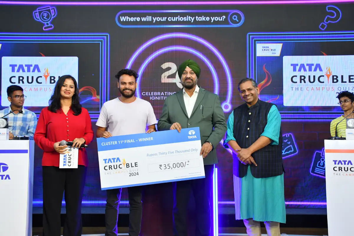 Tarun Anand triumphs at the Tata Crucible Campus Quiz 2024—Jharkhand Cluster Finals Tarun Anand triumphs at the Tata Crucible Campus Quiz 2024—Jharkhand Cluster Finals